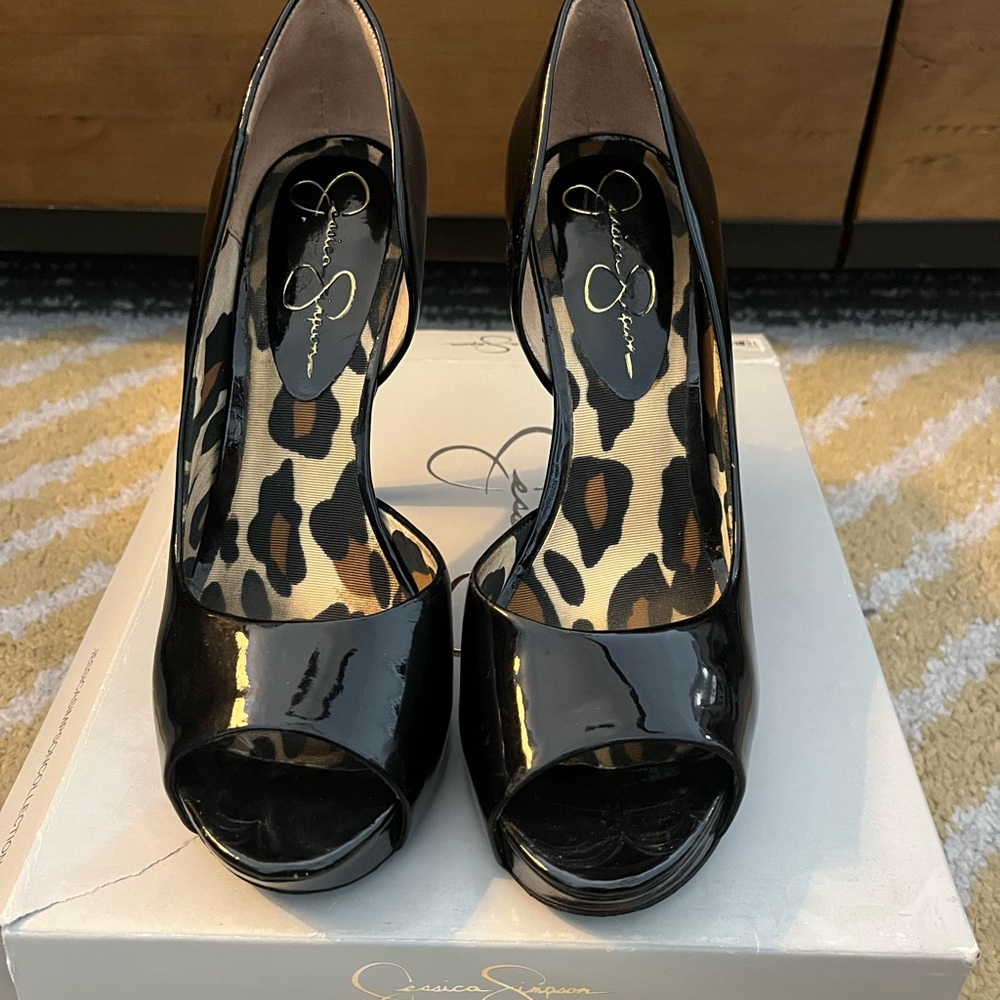 Jessica Simpson Black Peep Toe Heels